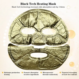 <span class=keywords><strong>Masque</strong></span> facial de soin de la peau chauffant à chaud doré Technologie noire Chauffant Masques faciaux en <span class=keywords><strong>tissu</strong></span> Feuille d'or <span class=keywords><strong>Masque</strong></span> en tissus non tissés - Product Image 5