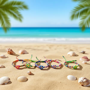 Tobilleras de cerámica suave con diseño floral, 600 unidades por color, joyería de moda para mujeres y niñas, accesorio de playa para el verano - Product Image 3