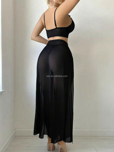 Sacknove W874 <span class=keywords><strong>Open</strong></span> Voorkant Split Romantische Nachtclubkleding Mesh Transparante Sieraden Dunne Dans Kostuum Dames <span class=keywords><strong>Sexy</strong></span> Hete Lingerie Jurk - Product Image 5