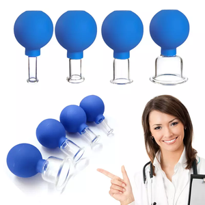 Shiyi — tasses de Massage pour le corps en Silicone, avec verre, gobelets sous vide, soins de santé, chinois, 4 pièces (bleu) - Product Image 3