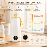 Chauffe-lait USB portable à chauffage rapide 360 ml pour lait maternel et préparations, fournitures d'alimentation pour bébé OEM, chauffe-lait de voyage pour bébé