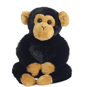Muñeco de peluche de 8 pulgadas con forma de mono negro y marrón, animal suave de peluche, juguete de fábrica - Product Image 4