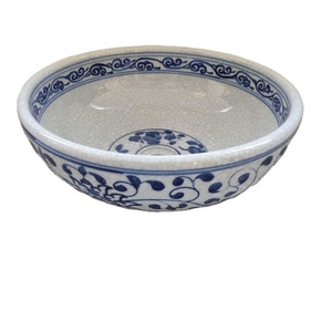 <span class=keywords><strong>Lavabo</strong></span> <span class=keywords><strong>Rotondo</strong></span> in Ceramica Dipinto a Mano, Lavandino da Appoggio per Bagno in Stile Tradizionale - Product Image 1