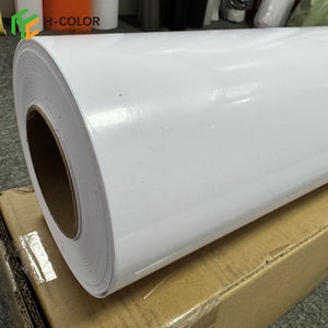 Prix de gros JV4040 Rouleau de vinyle auto-adhésif 140g <span class=keywords><strong>100</strong></span> microns brillant blanc colle <span class=keywords><strong>PVC</strong></span> en stock - Product Image 1