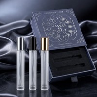 Flacons de parfum personnalisés uniques et luxueux, transparents, ronds, 10 ml, avec un petit couvercle en aluminium argenté ou noir, mini flacon de parfum