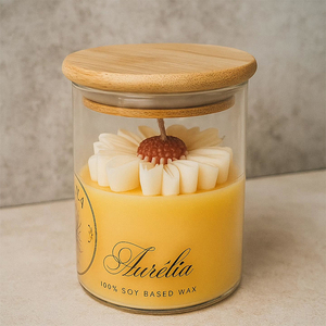 Velas Aromáticas de Cera de Soya AIKUN en Frascos de Vidrio Decorativos Hechos a Mano con Flores, para Hoteles, Hogares, Regalos, Bares - Product Image 5