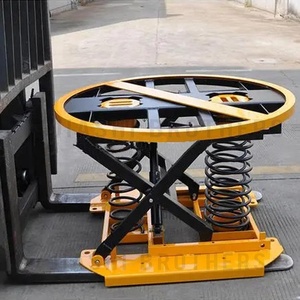Plateforme de travail mobile à levage automatique par ressort, plateau circulaire fixe et rotatif, capacité 2 tonnes - Product Image 3
