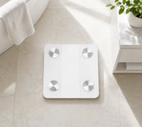 Balance connectée intelligente haute précision pour la composition corporelle, design minimaliste rayé, balance numérique de salle de bain, Bluetooth sans fil, balance de santé