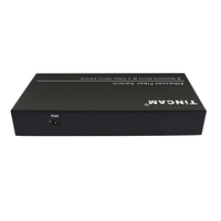 Convertidor de Medios con Switch POE TiNCAM 10/100Mbps, 8 Puertos PoE, 2 Puertos de Fibra SC SM Simplex 20km, IEEE802.3AT/AF para Cámaras IP CCTV