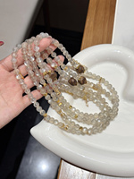 Bracelet en cristal naturel Sinyore Silver Moonlight - Pierre de lune laiteuse / Bois d'agar