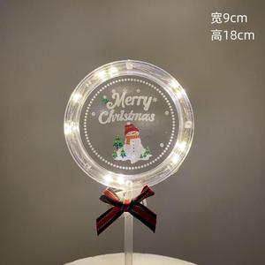 ท็อปเปอร์เค้กคริสต์มาสอะคริลิคพร้อมไฟ LED รูปน้ำผึ้งและหวานๆ ขนาด 9x18 ซม. สำหรับตกแต่งเค้ก - Product Image 4