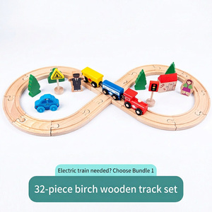 Meilleure vente de trains de luxe en bois jouets de piste ensemble de <span class=keywords><strong>train</strong></span> <span class=keywords><strong>électrique</strong></span> <span class=keywords><strong>jouet</strong></span> Montessori jouets éducatifs pour enfants tout-petits garçons et filles - Product Image 4