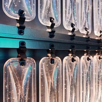 LZX Feuilles suspendues en verre plat massif à bulles en acier inoxydable Décoration industrielle pour mur-rideau extérieur