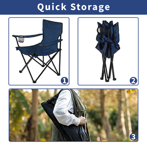 Fauteuil de camping moderne pliable en tissu Oxford avec cadre en fer, sac de transport portable, pour films, balcon, détente, logo personnalisé, approvisionnement en gros direct usine - Product Image 5