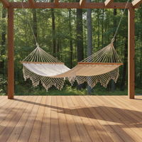 Fauteuil suspendu hamac surdimensionné avec support en bois Lit suspendu durable pour l'extérieur et l'intérieur pour adultes