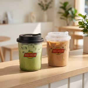 Vaso desechable de PP esmerilado de boca ancha de 500ml con tapa con orificio para pajita, venta al por mayor, para Boba, Smoothie, Zumo, con logotipo OEM - Product Image 5