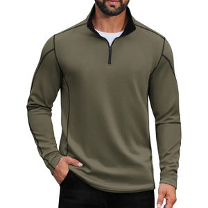 Envío Rápido, Sudadera de Golf con Cierre de 1/4 para Hombre, 100% Algodón, Transpirable, de Secado Rápido, para Deportes al Aire Libre, Informal - Product Image 1