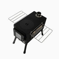 Réchaud portable en acier au carbone et poêle à charbon de bois pour le camping et les aventures en plein air multi-usages