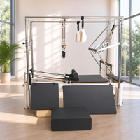 Table de Pilates Cadillac Reformer 3-en-1 en alliage d'aluminium avec barre de poussée et système de poulies à cordes pour studio et salle de sport à domicile