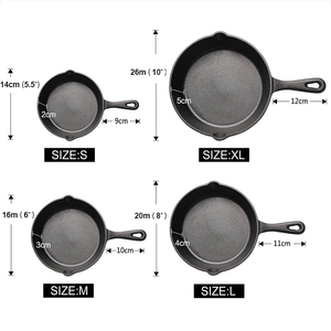 Sartén Antiadherente de Hierro Fundido Z257 de 14-20CM para Cocina de Gas e Inducción, Olla para Panqueques, Utensilios de Cocina - Product Image 6