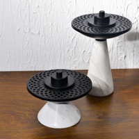 Brûleur d'encens en marbre, base conique en pierre naturelle en forme de sablier, porte-encens décoratif pour la maison et le salon de style arabe