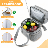 Sac isotherme double compartiment pour femme, grand format, étanche, réutilisable, sac fourre-tout matelassé, plusieurs poches, pliable, pour le travail