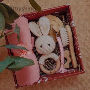 Hand-Crocheted Animal Rattle Toy Set - Baby Safe Teether &amp; Shaker Gift Box, Newborn Infant Toys Gift Set - Product Image 4