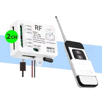 Interrupteur à distance sans fil universel 433 MHz 2 canaux Type-C 5V DC 12V 24V 36V 48V Module relais pour LED/Ventilateur/Moteur/Porte de garage