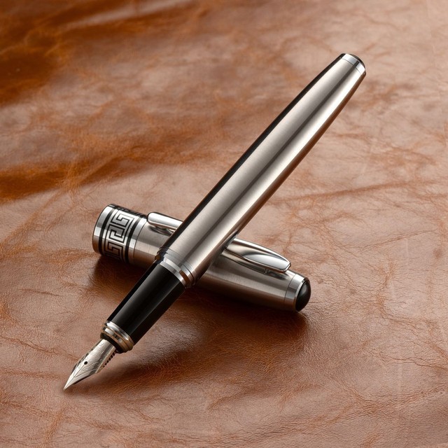 Delaiwen Ink Cartridge Dual-use Metal Fountain Pen Business Office Signature Pen Laser Logo Creative Advertising Loose Gift Pen