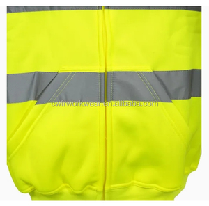 Оптовые светоотражающие толстовки на молнии из флиса для строительных работ с высокой видимостью - Product Image 6