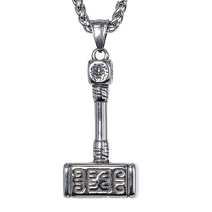 yunnique Thor's Hammer Rune Stainless Steel Men's Pendant Necklace Retro Punk Style Gift Jewelry - Product Image 2