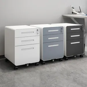 Excellent Quality School Office Cabinet 3 Drawers Metal Steel Executive Office Mobile Pedestal File Cabinet