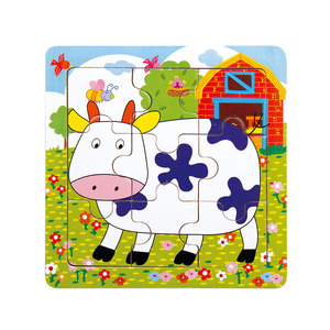 Jouet <span class=keywords><strong>de</strong></span> puzzle en bois à faire soi-même, 9 pièces, animaux, <span class=keywords><strong>mouton</strong></span>, vache, chien, cheval, puzzle pour enfants, tout-petits, bébé - Product Image 2