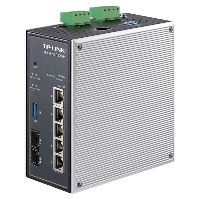 TP-LINK TL-ER6225G Industrial Grade Router, Provides 5 10/100/1000M Adaptive RJ45 Ports and 2 Gigabit SFP Ports Industrial