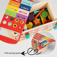 Bus d'activités en bois, jouet de tri de formes, insertion de broches, engrenages, vis, tournevis, jeu d'imitation, 2 à 4 ans, CE CPC, OEM personnalisé