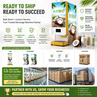 Distributeur de lait de coco industriel avec autocollant publicitaire personnalisé, double tête, distributeur de boissons commercial, équipement de restauration