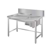 Table de nettoyage de poisson en acier inoxydable 304 pour cuisine et restaurant, avec évier et égouttoir, plateforme de préparation du poisson, capacité de charge 300 kg