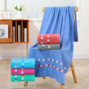 Set di <span class=keywords><strong>asciugamani</strong></span> da bagno in <span class=keywords><strong>pizzo</strong></span> morbido di lusso alta solidità di colore ricamato Jacquard a righe tecniche di tessuto a buon mercato all'ingrosso <span class=keywords><strong>asciugamani</strong></span> di cotone - Product Image 4