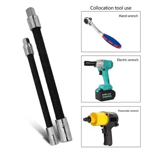 Kunci Soket Fleksibel dengan Batang Ekstensi 1/2" 1/4" 3/8" Drive Ratchet Baja Krom Vanadium - Product Image 2