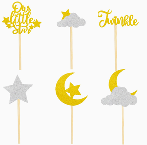 DAMAI New Eid al-Adha <b>decorative</b> props & gifts moon star sheep <b>cake</b> toppers party <b>supplies</b> Stars and moon <b>cake</b> <b>decoration</b> 12pcs - Product Image 3