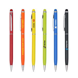 Stylo à bille en métal de luxe avec logo personnalisé, stylo tactile promotionnel, largeur d'écriture de 1,0 mm - Product Image 3