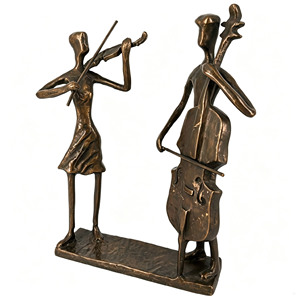 Esculturas de Hierro Fundido Abstractas de Violín y Violonchelo en Dueto, Adorno de Escritorio para Músicos, Decoración para Tienda de Piano, Estudio, Manualidades, Regalo - Product Image 5