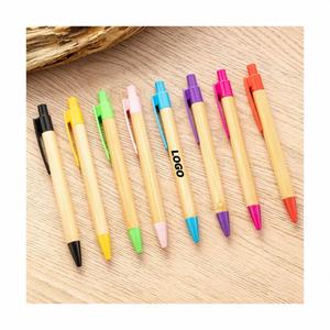 Stylo à bille en bambou écologique - Cadeau promotionnel avec logo personnalisé, stylo à bille en bois multicolores - Product Image 1
