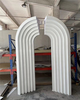 Büyük 240cm Beyaz PVC 3D Kemer Arka Plan Standı Dekorasyon Seti Taşınabilir Klasik Stil Düğün Partisi Doğum Günü Etkinlikleri için