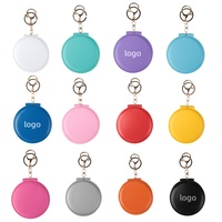 Porte-clés miroir personnalisé avec logo, 12 couleurs, miroir de poche rond pliable, mini miroir portable pour les voyages, cadeau promotionnel
