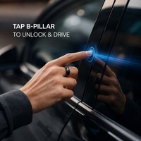 Anneaux NFC en céramique noire personnalisés de 7 mm, surface facettée, finition brillante, étanches, carte de visite numérique, anneaux de clé intelligents Tesla