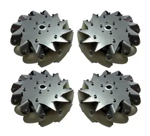 A set of 203mm(8inch) stainless steel body mecanum wheel (4 pieces)/Bearing Rollers 14138