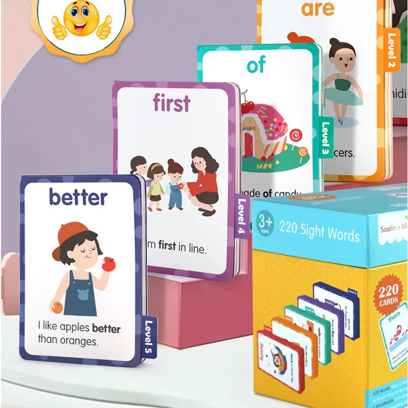 Carte di apprendimento precoce personalizzate di Design ecologico gioco per bambini stampa Flash Card alfabeto educativo inglese per bambini