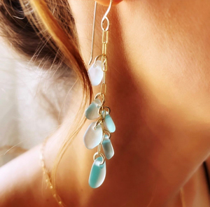 Été océan mer trouve tumbled pirate fait à la main verre verre glaser perle peignage pendentif bracelet boucles d'oreilles anneaux ensemble de bijoux - Product Image 5