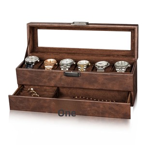 Eonluxe 4 Slots <strong>Watch</strong> <strong>Box</strong> Jewelry Organizer Multi-Functional Rectangular MDF Ring Earring <strong>Watch</strong> Necklace Collection Dustproof - Product Image 6